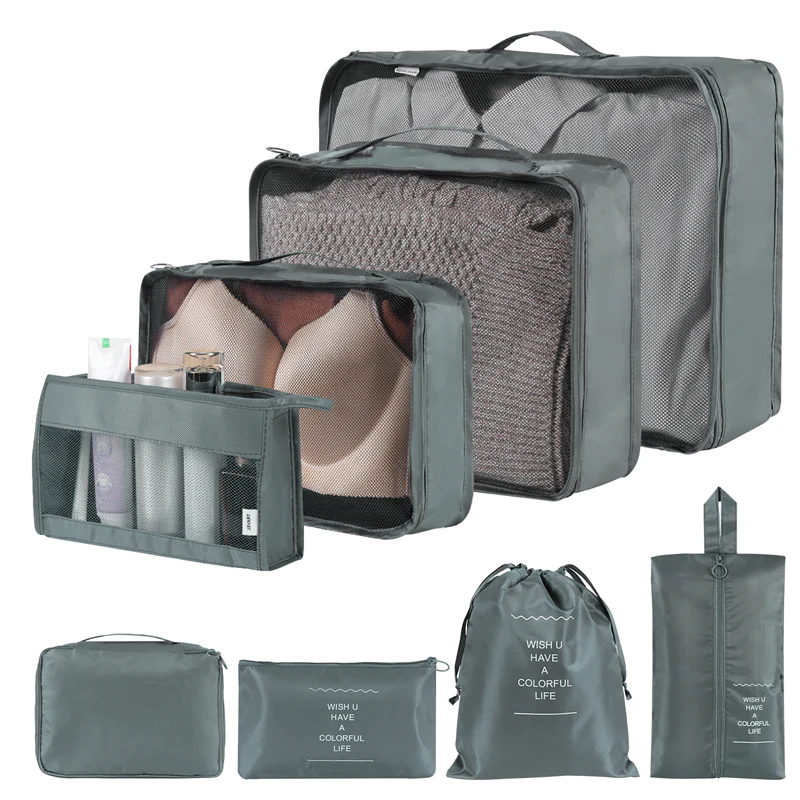 Home Fashion Simple Solid Colour Storage Bag in beige with multiple size options