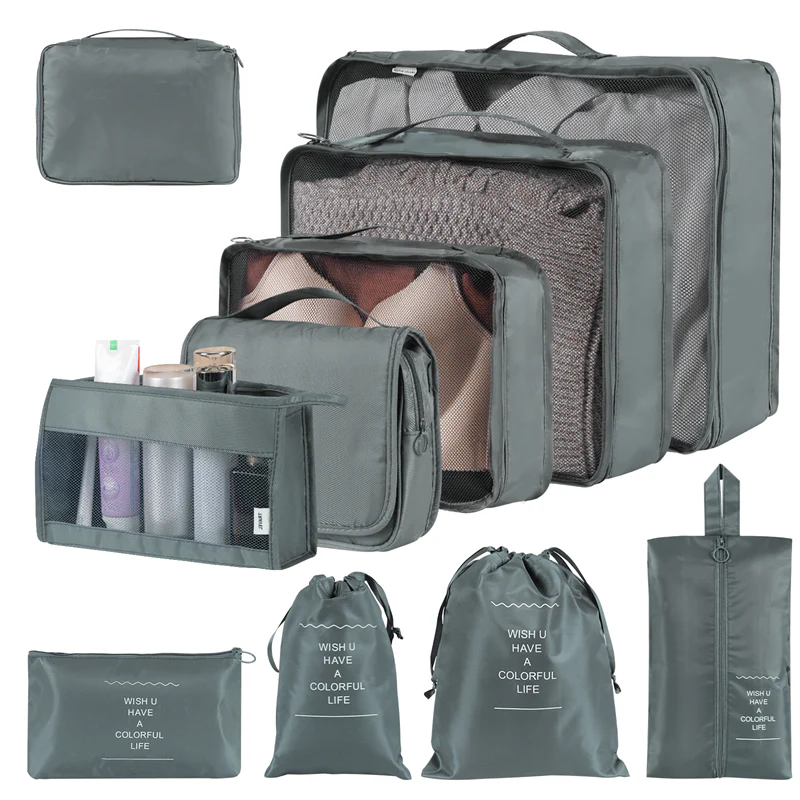 Home Fashion Simple Solid Colour Storage Bag in beige with multiple size options