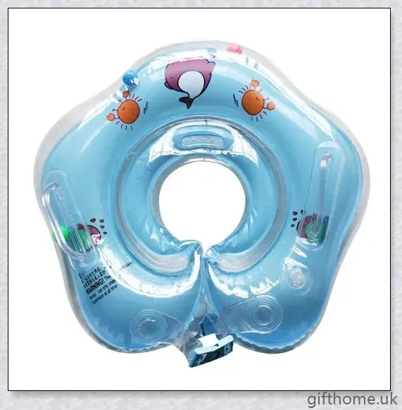 A baby float neck ring with a double airbag design, leakproof air mouth, and adjustable safety lock for secure and comfortable water activities.