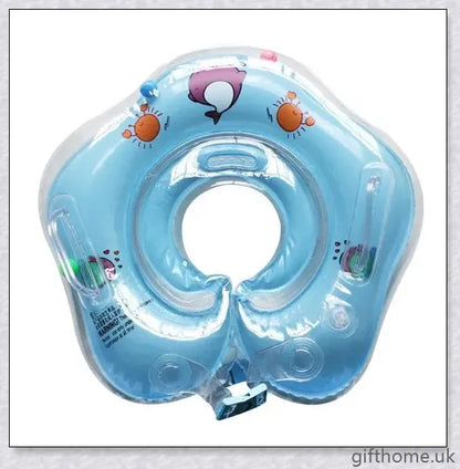 A baby float neck ring with a double airbag design, leakproof air mouth, and adjustable safety lock for secure and comfortable water activities.