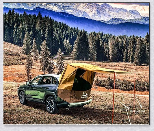 Spacious and versatile SUV car trunk tent providing outdoor shelter and comfort