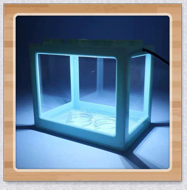 Mini Block Aquarium - Stackable acrylic fish tanks with customisable lighting for small freshwater fish