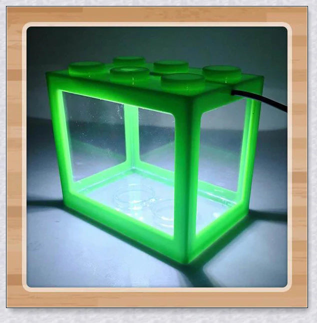 Mini Block Aquarium - Stackable acrylic fish tanks with customisable lighting for small freshwater fish