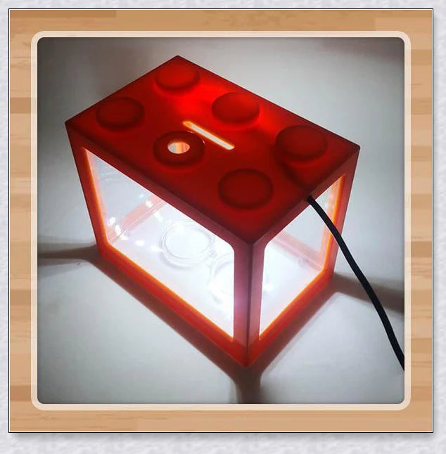 Mini Block Aquarium - Stackable acrylic fish tanks with customisable lighting for small freshwater fish