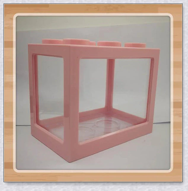Mini Block Aquarium - Stackable acrylic fish tanks with customisable lighting for small freshwater fish