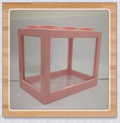 Mini Block Aquarium - Stackable acrylic fish tanks with customisable lighting for small freshwater fish