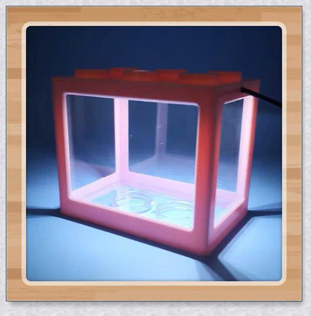Mini Block Aquarium - Stackable acrylic fish tanks with customisable lighting for small freshwater fish