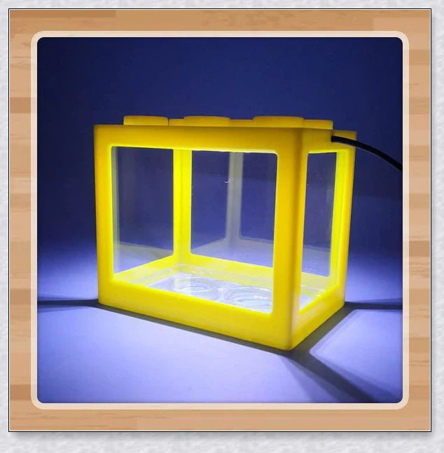 Mini Block Aquarium - Stackable acrylic fish tanks with customisable lighting for small freshwater fish