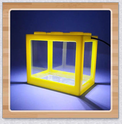 Mini Block Aquarium - Stackable acrylic fish tanks with customisable lighting for small freshwater fish