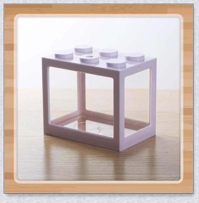 Mini Block Aquarium - Stackable acrylic fish tanks with customisable lighting for small freshwater fish