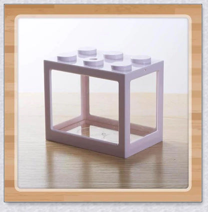 Mini Block Aquarium - Stackable acrylic fish tanks with customisable lighting for small freshwater fish