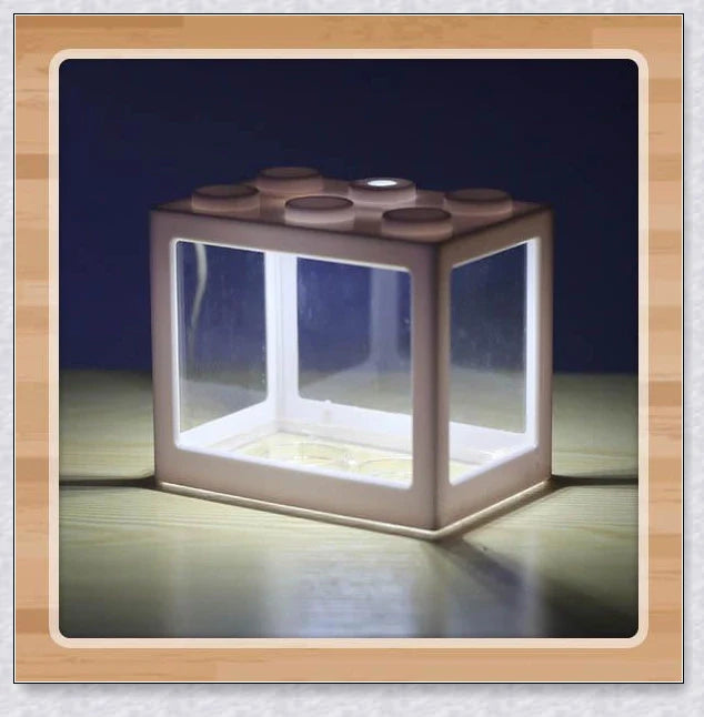 Mini Block Aquarium - Stackable acrylic fish tanks with customisable lighting for small freshwater fish