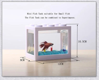 Mini Block Aquarium - Stackable acrylic fish tanks with customisable lighting for small freshwater fish