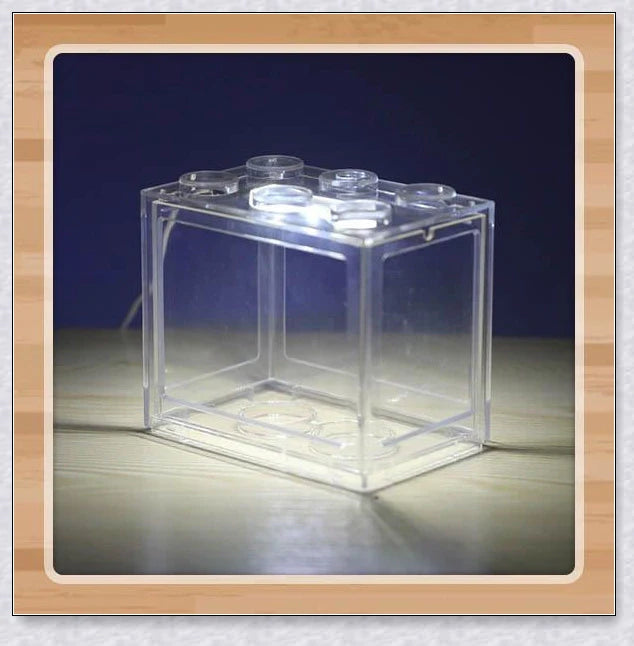 Mini Block Aquarium - Stackable acrylic fish tanks with customisable lighting for small freshwater fish
