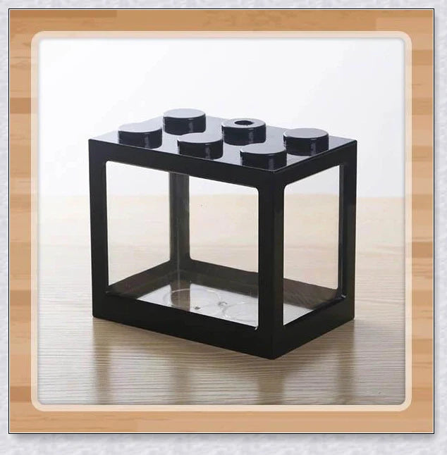Mini Block Aquarium - Stackable acrylic fish tanks with customisable lighting for small freshwater fish