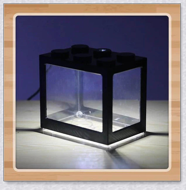 Mini Block Aquarium - Stackable acrylic fish tanks with customisable lighting for small freshwater fish
