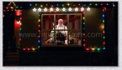 Magic Window Projector that transforms any window into a festive display with Christmas, Halloween, and birthday films