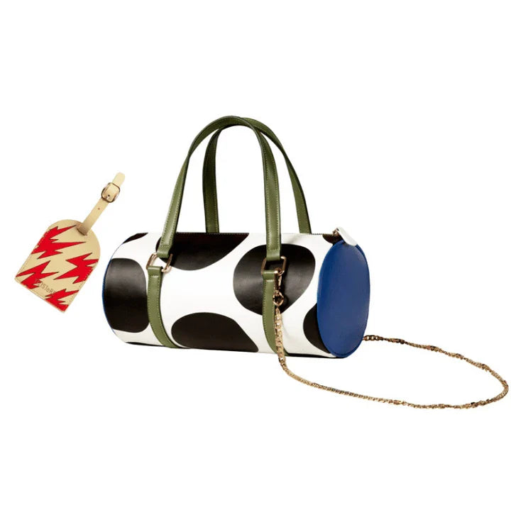 Trendha Handbag Shoulder Bag in Black and White Colours - a premium PU bucket bag with a versatile design and adjustable shoulder strap