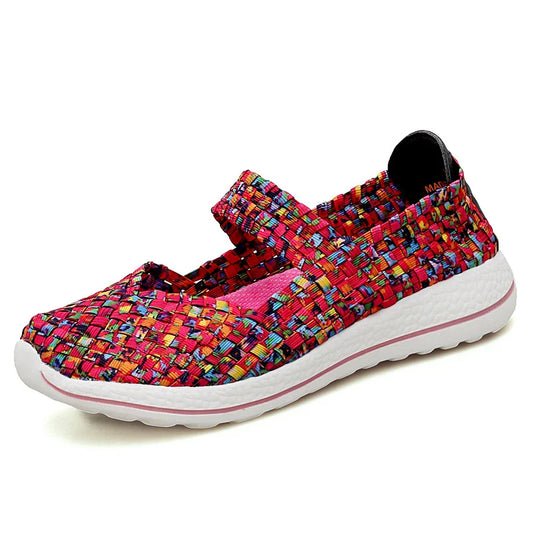 Comfortable and breathable women's mesh walking shoes with a soft, flexible sole