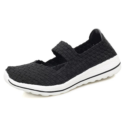 Comfortable and breathable women's mesh walking shoes with a soft, flexible sole