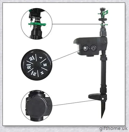 Garden Solar Scarecrow Motion Activated Water Animal Repellent Deterrent Sprinkler with adjustable spray coverage and flexible day/night detection