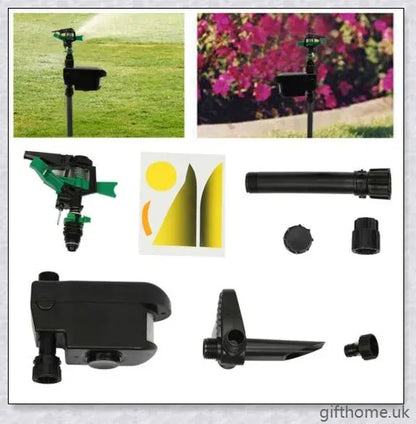 Garden Solar Scarecrow Motion Activated Water Animal Repellent Deterrent Sprinkler with adjustable spray coverage and flexible day/night detection
