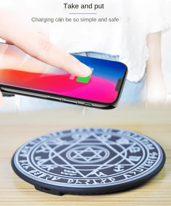 A stylish and fast wireless charger featuring the iconic Legend of Zelda design, perfect for Qi-enabled devices.
