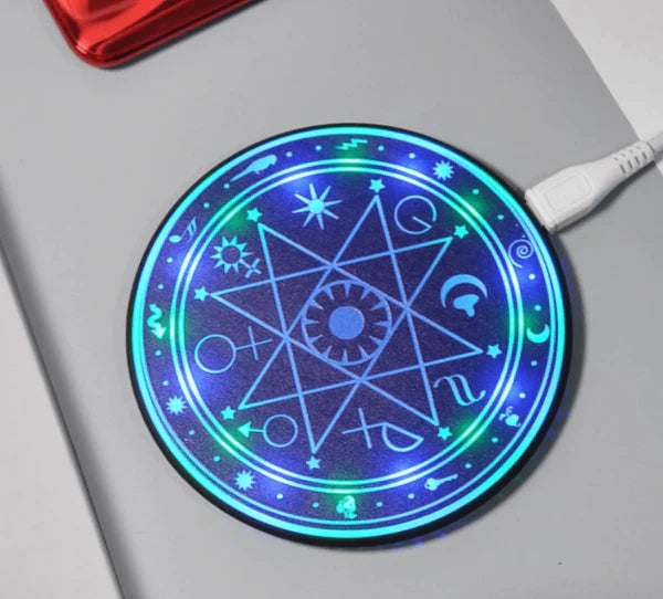 A stylish and fast wireless charger featuring the iconic Legend of Zelda design, perfect for Qi-enabled devices.