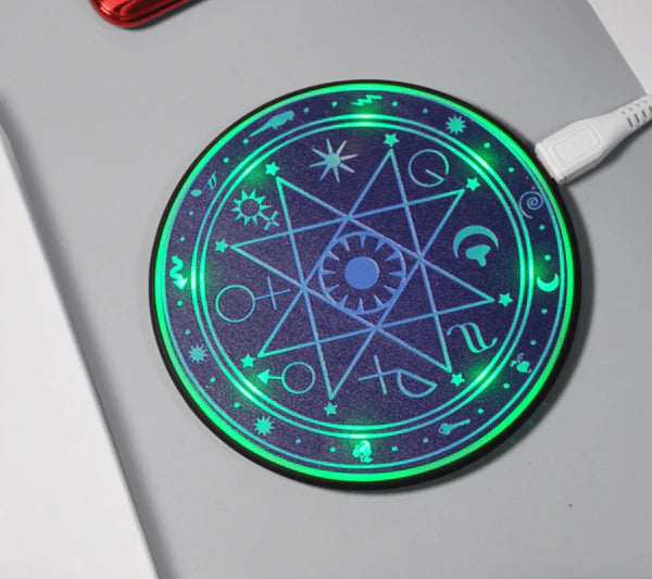 A stylish and fast wireless charger featuring the iconic Legend of Zelda design, perfect for Qi-enabled devices.
