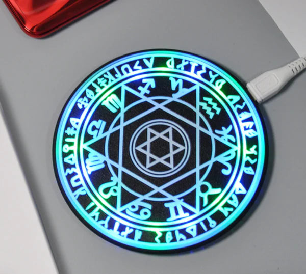 A stylish and fast wireless charger featuring the iconic Legend of Zelda design, perfect for Qi-enabled devices.