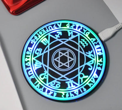 A stylish and fast wireless charger featuring the iconic Legend of Zelda design, perfect for Qi-enabled devices.