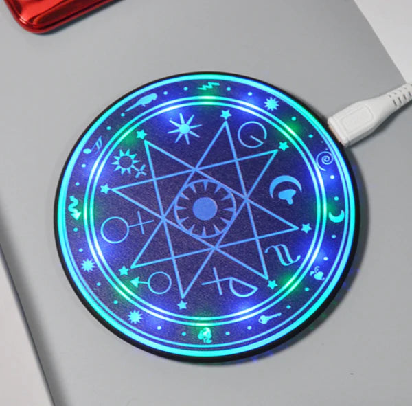A stylish and fast wireless charger featuring the iconic Legend of Zelda design, perfect for Qi-enabled devices.