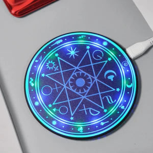 A stylish and fast wireless charger featuring the iconic Legend of Zelda design, perfect for Qi-enabled devices.