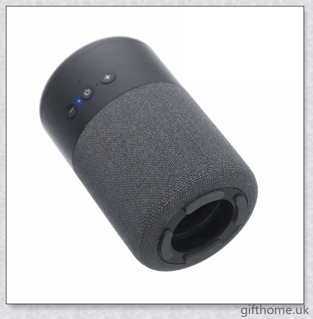 Bluetooth speaker with built-in headset in white and black colours, delivering immersive sound quality and hands-free convenience.