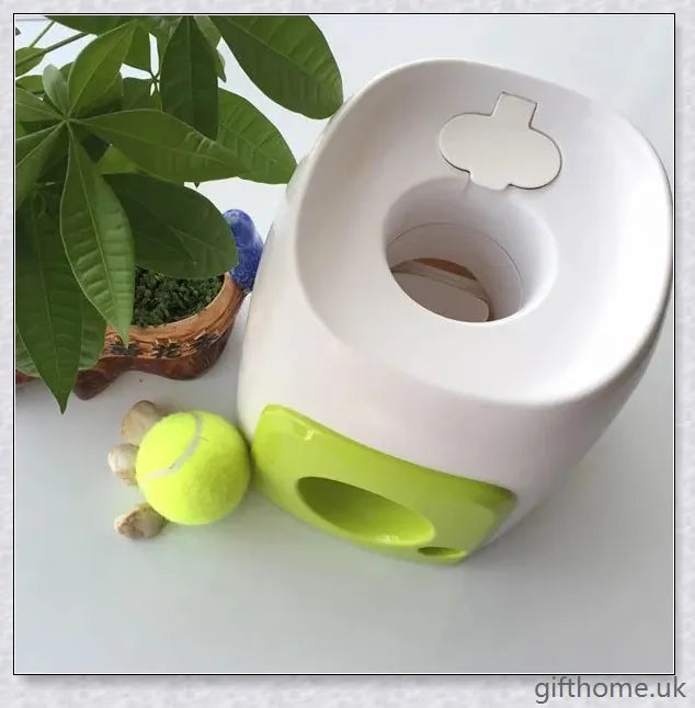 Automatic Dog Toy Ball Launcher with Adjustable Range and Included Tennis Balls for Interactive Play
