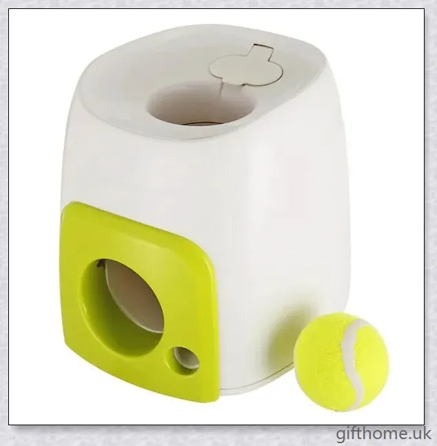Automatic Dog Toy Ball Launcher with Adjustable Range and Included Tennis Balls for Interactive Play