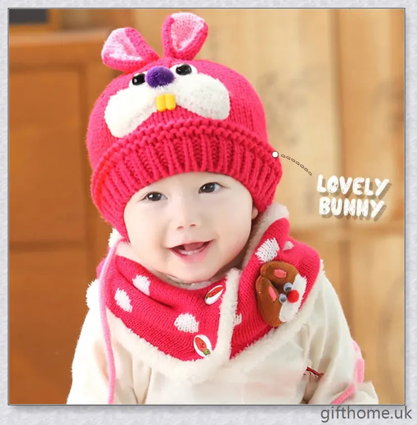 Soft, cosy baby woollen hat with a charming cartoon pattern design, perfect for keeping your little one warm during the cooler months.