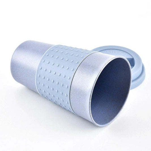 Eco-Friendly Portable Coffee Mugs made from renewable wheat straw and silica gel, featuring a spill-proof, leak-proof design for sustainable sipping on the go.