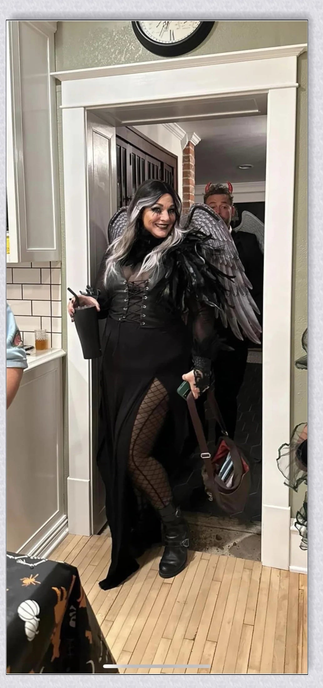 Spooktacular 3D Angel Devil Wings in black and white, perfect for Halloween costumes and celebrations