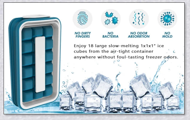 Iceduo Ice Cube Maker - Innovative Silicone Mold for Effortless Ice Cube Dispensing