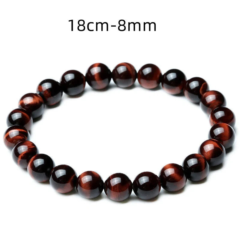 Vintage red tiger eye anti-fatigue bracelet with geometric design