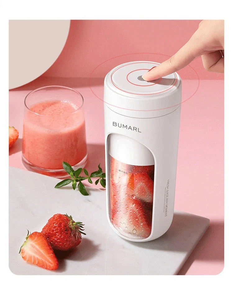 GREECHO Portable Wireless Electric Juicer in white with USB charging