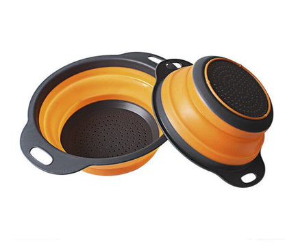 Premium collapsible silicone colander for rinsing, draining, and storing fruits and vegetables in the kitchen