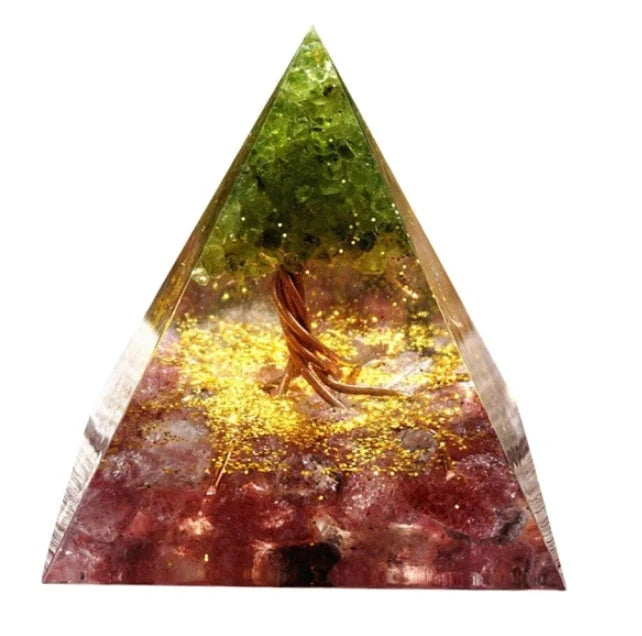 Handcrafted Natural Crystal Pyramid Energy Tower ornament for home decor