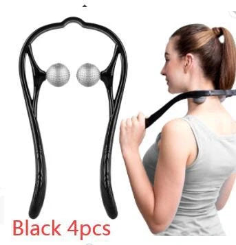 Pressure Point Therapy Neck Massager in pink, blue, and green for neck and shoulder relief