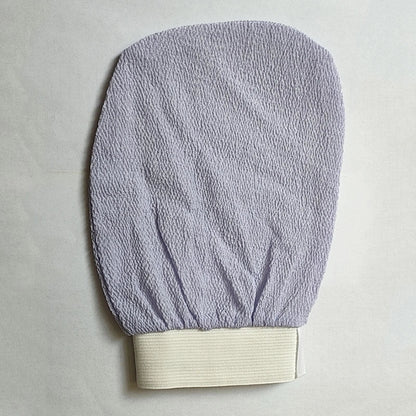 Rayon bath gloves for exfoliation in various colours