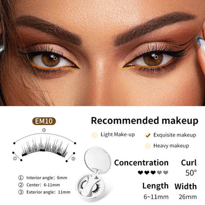 Magnetic false eyelashes with storage box, glue-free and natural-looking lash enhancement