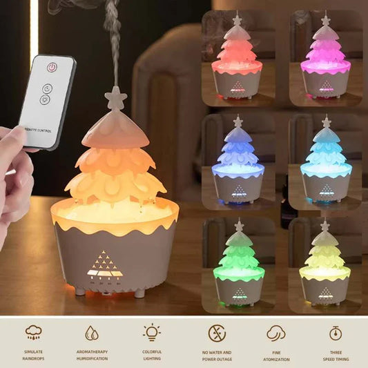 Relaxing aroma diffuser with soothing lighting, designed for home use and as a Christmas gift
