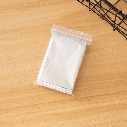 Double-sided silver and gold emergency survival blanket for outdoor use