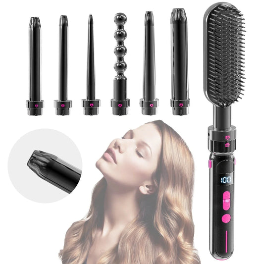 Ceramic thermal conductor curly hair sticks with black finish and wired AC power supply